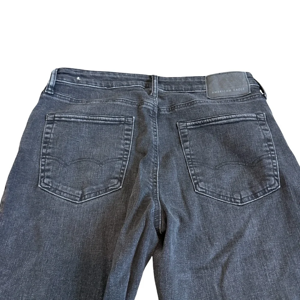 American Eagle Flex Black Denim Skinny Straight Jeans Stretch Size 32 Men's